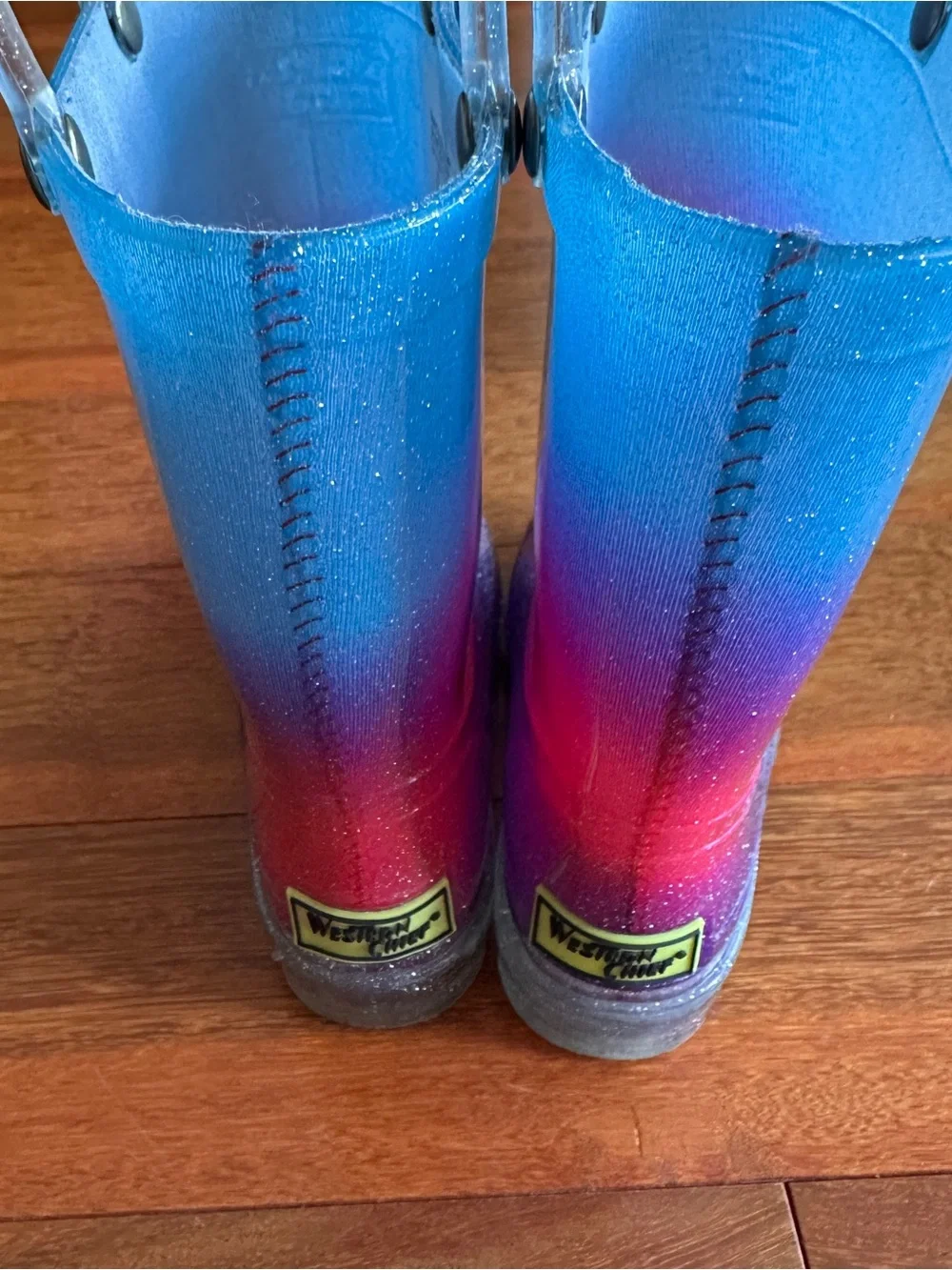 Western Chief Ombre Kids Light Up Rain Boots in Blue Pink Purple
